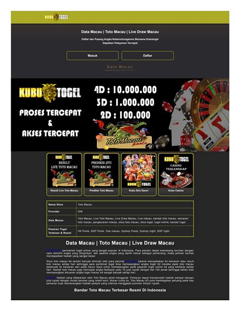 pengeluaran macau 4d